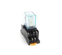 Lot de 10 relais intermédiaires HH54P MY4NJ, micro électromagnétique AC/DC 12 V 24 AC 110 220 380 avec base prise 14 broches PYF14A(AC 380V)