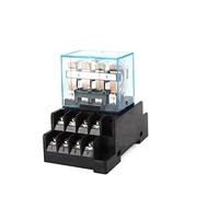 Lot de 10 relais intermédiaires HH64P LY4NJ A, micro électromagnétique AC/DC 12 V/24 V AC/110 V/220 V/380 avec base à 14 broches PTF14A(No Socket,AC 220V)