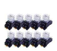 Lot de 10 relais intermédiaires LY3NJ HH63P 10 A, micro relais électromagnétique ACDC12 V 24 V AC 110 V 220 V 380 V avec base de prise 11 broches PTF11A(DC24V)