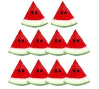 Lot de 10 répliques de tranches de pastèque en silicone pour une utilisation comme accessoire de photographie, décoration de table, présentoir de marché ou de maison