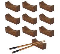 Lot de 10 repose-baguettes concaves en bois pour cuillère, fourchette, couteau, baguettes - Support naturel et sain pour la maison et la cuisine