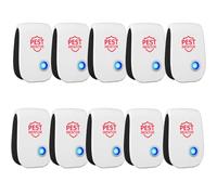 Lot de 10 répulsifs à ultrasons antiparasitaires, répulsif d'intérieur pour souris, gardons, fourmis, rongeurs, insectes, moustiques, araignées pour maison, garage, entrepôt, cuisine