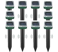Lot de 10 répulsifs à ultrasons pour taupes à énergie solaire, protection contre les campagnols, étanchéité IP 44, pour la cour, le jardin, pour se débarrasser efficacement du gopher, du raton laveur