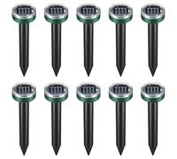 Lot de 10 répulsifs solaires pour taupes et serpents, contrôle des vibrations à ultrasons, 400-1000 Hz, design