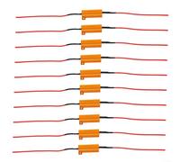 Lot de 10 résistances résistantes 50 W 6 Ohm pour arrêter les LED pour hyper clignotant et codes d'erreur sur les feux stop clignotants compatibles avec la plupart des modèles de voiture Golden Case