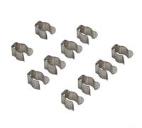 Lot de 10 ressorts à outils Terry Clips en acier au manganèse avec socle étroit pour crochets de rangement lourds, convient pour la fixation de balais, brosses, râteaux ou tuyaux dans le garage (10 mm