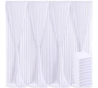 Lot de 10 Rideaux de Fond Blancs pour fêtes, Mariages, sans Plis, 15,2 x 3 m, pour fête prénatale, révélation du Sexe, Anniversaire, Photographie, Toile de Fond en Polyester