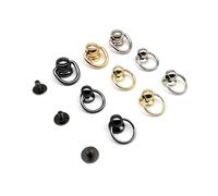 Lot de 10 rivets à boule en alliage de zinc de haute qualité avec joint torique for sac en cuir, ceinture, étui de téléphone(C silver split ring)