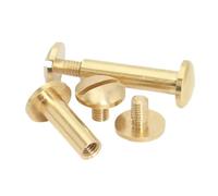 Lot de 10 rivets à clous en laiton massif for reliure de ceinture, Chicago Book, for album photo, cuir, artisanat, tête 8 mm/10 mm(Flat head 10mm,Length 11mm 10pcs)