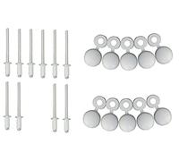 LOT DE 10 RIVETS + CACHE RIVET BLANC PLAQUE D'IMMATRICULATION VOITURE AUTO MOTO SCOOTER MOBYLETTE PROTECTION PLASTIQUE AVEUGLE VIS BOULON FIXATION