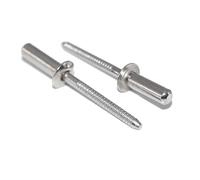 Lot de 10 rivets d'étanchéité 6,4 x 20 mm en acier inoxydable A2 (V2A) avec tête plate, fermé forme B rivets pop DIN 7337 - ISO 16585
