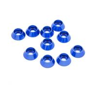 Lot de 10 rondelles coniques M3 3 mm en aluminium CNC (bleu anodisé)