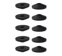 Lot de 10 rondelles d'étanchéité coniques en caoutchouc noir pour réservoir de toilettes à boulons de cuvette - Diamètre intérieur 20 mm, diamètre extérieur 42 mm