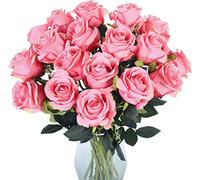Lot de 10 Roses artificielles avec tiges, Toucher réaliste, Fausses Fleurs en Velours et Soie, pour Bouquets de Mariage, compositions Florales, décoration