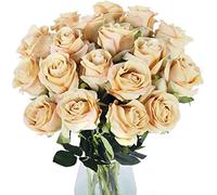 Lot de 10 Roses artificielles avec tiges, Toucher réaliste, Fausses Fleurs en Velours et Soie, pour Bouquets de Mariage, compositions Florales, décoration