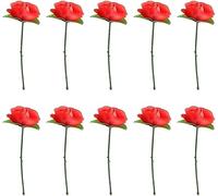 Lot de 10 roses rouges pliantes apparaissant tours de magie, gros plan et magie de scène, accessoires de fantaisie pour adultes