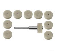Lot de 10 roues de polissage en feutre avec mandrin pour outil rotatif bois jade métal travail 1,27 cm Accessoires en feutre de laine Beige