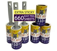 Lot de 10 rouleaux anti-peluches design droit recharges déchirables manche gris 1 rouleau 40 feuilles
