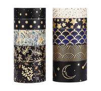Lot de 10 rouleaux d'autocollants Washi de 3 m - Motifs bronzés - Décoration pour loisirs créatifs, journaux, scrapbooking, emballage de cartes