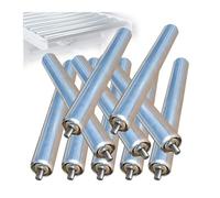 Lot de 10 rouleaux de bande transporteuse en acier inoxydable Diamètre 25 mm/32 mm/38 mm/50 mm/60 mm/6 cm pour tous types de projets de construction (lot de 10 D-5,1 cm/50 mm)