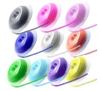 Lot de 10 rouleaux de chaînes orthodontiques en caoutchouc, chaînes d'alimentation composées de la force dans les chaînes à filaments fermés, courts et longs en bobines de 38,1 cm (court, 3,3 mm),