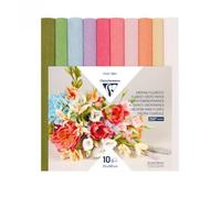 Clairefontaine Papiers crépon fleuriste Assortiment Pastels 10 rouleaux 25 x 100 cm