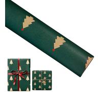 Lot de 10 rouleaux de papier cadeau de Noël - Mini rouleau - Rouge, blanc, vert, doré, renne et flocon de neige pour Noël, vacances, fête (F)