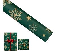 Lot de 10 rouleaux de papier cadeau de Noël - Mini rouleau - Rouge, blanc, vert, doré, renne et flocon de neige pour Noël, vacances, fête (I)