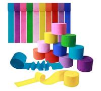 Lot de 10 rouleaux de papier crépon 4,5 cm x 25 m 10 couleurs de ruban crépon coloré pastel convient pour la décoration de fêtes de mariage