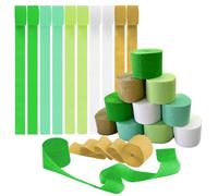 Lot de 10 rouleaux de papier crépon arc-en-ciel à suspendre - 5 couleurs - Doré, blanc, vert - Décoration de fête