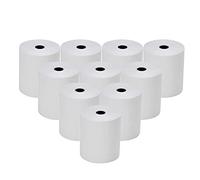 Lot de 10 rouleaux de papier thermique de rechange - 57 mm x 12 mm - Convient pour caisse, caisse enregistreuse POS et calculatrices de bureau imprimées (blanc, 10 rouleaux/L : 26 m)