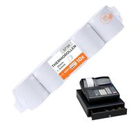 Lot de 10 rouleaux de papier thermique extra long 57 x 54 mm x 40 m pour caisse enregistreuse, système de caisse, caisse à tiroir, convient pour Sam4s, Sharp et Casio