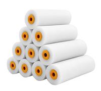 Lot de 10 rouleaux de peinture 10 cm - Rouleaux en mousse haute densité - Mini rouleau de peinture - Pinceau en mousse - Pour projets de peinture de surfaces plates, salle familiale, mur