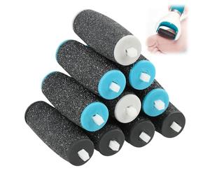 Lot de 10 rouleaux de rechange pour éliminer les callosités et callosités, compatibles avec Scholl Velvet Smooth, 4 têtes extra épaisses, 2 fines, soins de pédicure pour éliminer les callosités