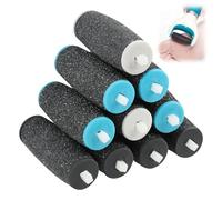 Lot de 10 rouleaux de rechange pour râpe à callosités Scholl Velvet Smooth - Avec 4 têtes de rechange extra grossières, 4 grosses et 2 têtes de rechange fines - Pour pédicure et pédicure