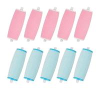Lot de 10 Rouleaux de Remplacement Compatible avec Scholl Velvet Smooth, Remplacement Rouleaux Têtes Recharges, 2 Types de Rugosité, Pierre Ponce pour Pedicure Pied Electrique, Rape Pieds