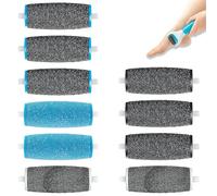 Lot de 10 Rouleaux de Remplacement,Pierre Ponce Recharge Rapeuse Electrique Compatible avec Scholl Velvet Smooth,3 Types de Rugosité,Recharge de Tête de Rouleau pour Pedicure Pied Electrique