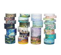 Lot De 10 Rouleaux De Ruban Adhésif Washi Noir Avec Feuille D'or, Ruban Adhésif Décoratif Multicolore