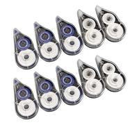 Lot de 10 rouleaux de ruban correcteur 8 m x 5 mm pour loisirs créatifs, fabrication de cartes, scrapbooking, ruban correcteur rechargeable, blanc distributeur de 80 m