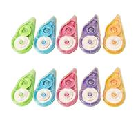 Lot de 10 rouleaux de ruban correcteur à séchage rapide 8 m x 5 mm pour écrire, journal, notes, ruban correcteur avec crochet