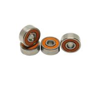 Lot de 10 roulements à billes en céramique miniature ABEC-7, roulements à billes en céramique noirs lisses SMR83C 2OS 3x8x3, joint en caoutchouc orange(5x16x5mm S625C)