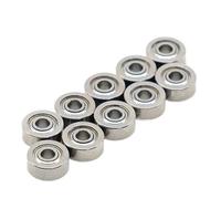 Lot de 10 roulements à billes miniatures MR62ZZ, 2 x 6,5 mm, ABEC-9, en acier chromé R-620 W52