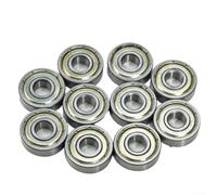 Lot de 10 roulements en acier au carbone pour skateboard 608 Zz ABEC-7 - Double blindage - Rotation haute vitesse pour longboard pour plaque de dérive et roue de scooter électrique - Couleur argent