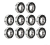 Lot de 10 roulements en acier chromé 6003RS - 35 x 10 mm - Design à rainures profondes ABEC5 pour un fonctionnement et une gestion de la charge fiables - Argenté