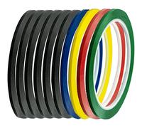 Lot de 10 rubans adhésifs pour tableau blanc, 3 mm de large, ruban graphique multicolore pour tableau blanc, ruban adhésif pour bureau, école, marquage (multicolore)