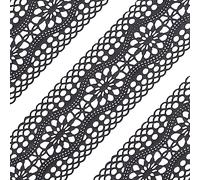 Lot de 10 rubans comestibles prêts à l'emploi effet dentelle pour grands gâteaux, bordure vintage noire 35,6 cm