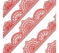 Lot de 10 rubans de bordure comestibles prêts à l'emploi pour gâteaux plus grands - Rouge - 35,6 cm