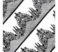 Lot de 10 rubans de bordure en dentelle comestible prêts à l'emploi, 30,5 cm, noir