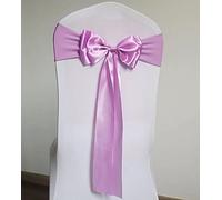 Lot de 10 rubans de chaise extensibles en élasthanne pour décoration de fête de mariage, anniversaire, banquet, Noël ou événements, décoration de chaise, nœud de chaise, rose et violet