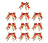 Lot de 10 rubans de décoration de Noël conçus pour la décoration de sapin et de magasin pendant la saison des vacances, tissu avec accents de ruban (A)